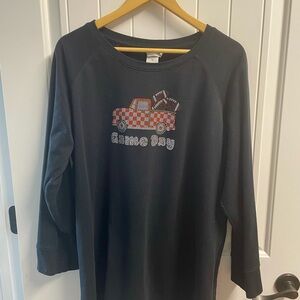 Tennessee Black Long Sleeve Sweatshirt with Truck and Football Design